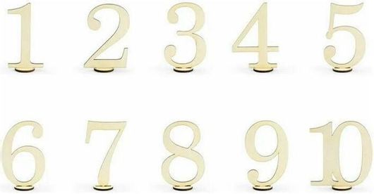 Αριθμοί για Τραπέζι Γάμου Ξύλινο 10τμχ
