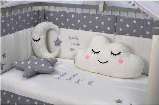 Διακοσμητικό Μαξιλάρι Κούνιας Bebe Stars Stars Λευκό