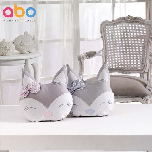 Διακοσμητικό Μαξιλάρι Κούνιας abo Αλεπού 42x45cm Ροζ