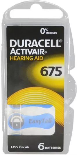 Duracell Activair Μπαταρίες Ακουστικών Βαρηκοΐας 675 1.4V 6τμχ