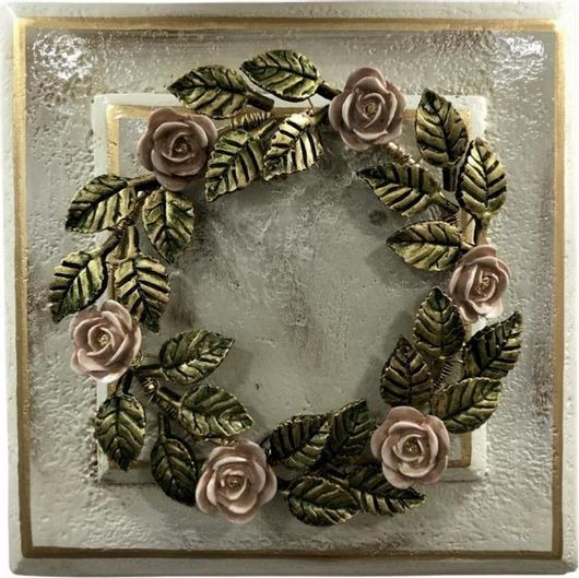 Διακοσμητικό Τοίχου Ξύλινο Χειροποίητο 30x30cm Χρυσό