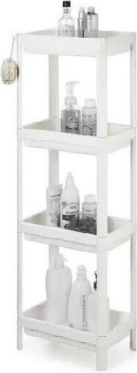 Ραφιέρα Μπάνιου Ankor 809615 Επιδαπέδια Πλαστική με 4 Ράφια 35.5x23x100cm Λευκό