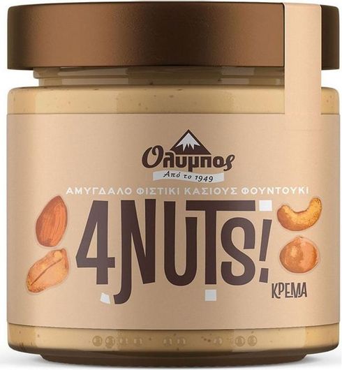Βούτυρο Ξηρών Καρπών Όλυμπος Κρέμα 4 Ξηρών Καρπών 200gr