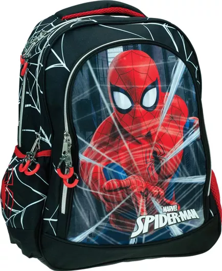 Σχολική Τσάντα Πλάτης Δημοτικού Gim Spiderman Black City Πολύχρωμο