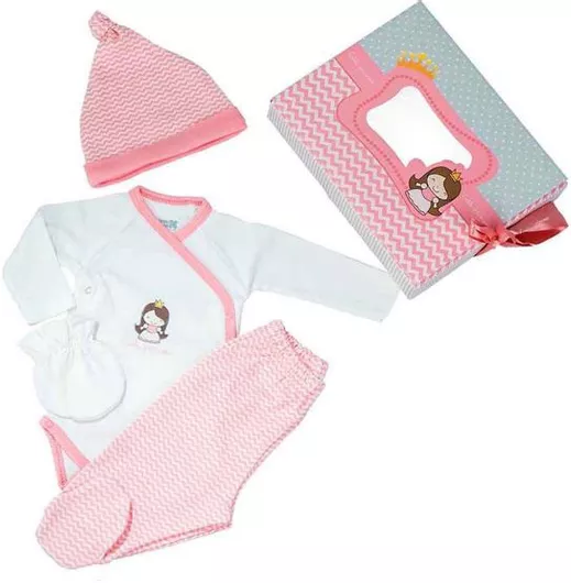 Βρεφικό Σετ Δώρου Kikka Boo Little Princess για 0 – 3 Μηνών Ροζ