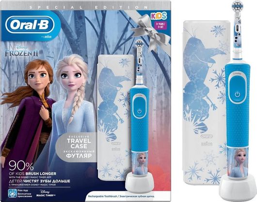 Παιδική Ηλεκτρική Οδοντόβουρτσα Oral-B Vitality Frozen 2 & Travel Case για 3+ Ετών