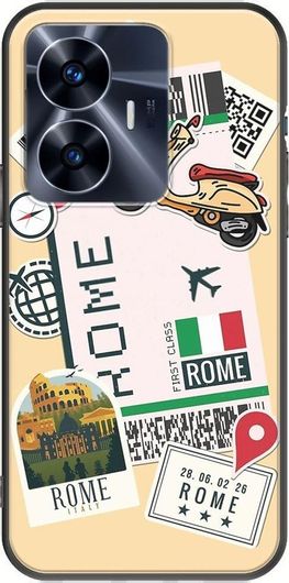 Θήκη Κινητού Back Cover για Realme C55 - Black TPU - Ticket To Rome 