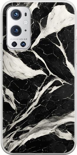 Θήκη Κινητού Back Cover για OnePlus 9 Pro - Flexible TPU - Cracked Marble - Black And White 