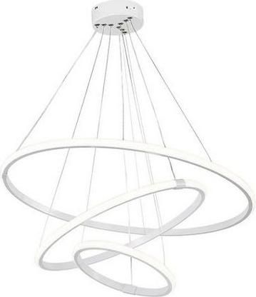 Powertech Ρυθμιζόμενο Κρεμαστό Φωτιστικό Λευκό LED με Φυσικό Λευκό Φως 60x60εκ.