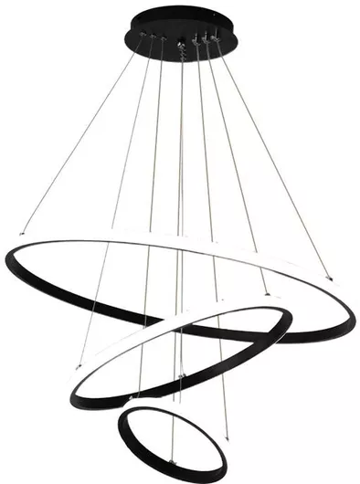 Powertech Ρυθμιζόμενο Κρεμαστό Φωτιστικό Μαύρο LED με Ψυχρό Λευκό Φως 60x60εκ.