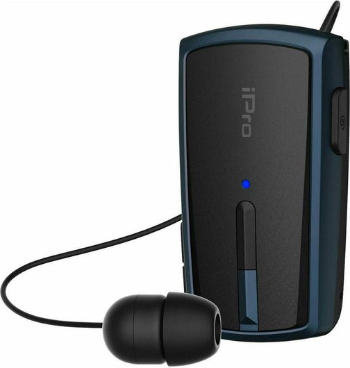 iPro RH120 In-ear Bluetooth Handsfree Ακουστικό Πέτου Μαύρο/Μπλε