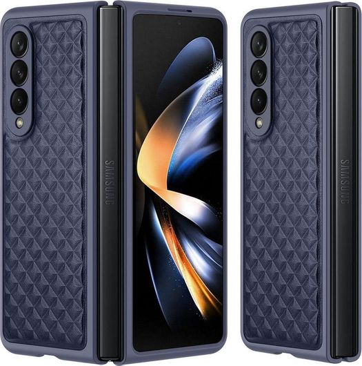 Θήκη Κινητού Back Cover για Samsung Galaxy Z Fold 4 Δερματίνη Μπλε