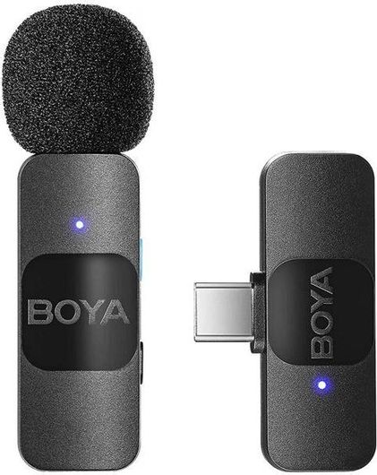 Επαγγελματικό Μικρόφωνο Boya Ασύρματο BY-V10 Type-C Πέτου για Κάμερα Μαύρο