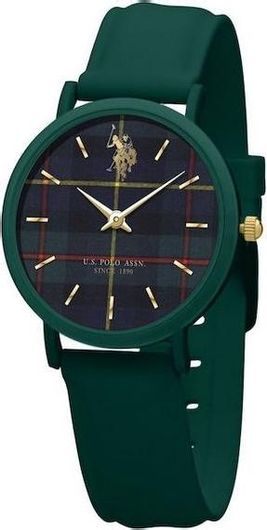 Γυναικείο Ρολόι U.S. Polo Assn. με Καουτσούκ Λουράκι Πράσινο 
