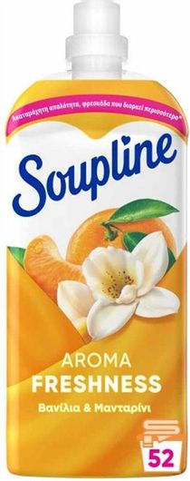 Μαλακτικό Soupline Συμπυκνωμένο Ρούχων Aroma Freshness με Άρωμα Βανίλια & Μανταρίνι 52 Μεζούρες