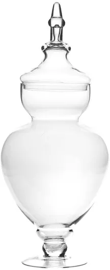 Φοντανιέρα Iliadis Γυάλινη με Καπάκι και Πόδι 13x46cm Διάφανο