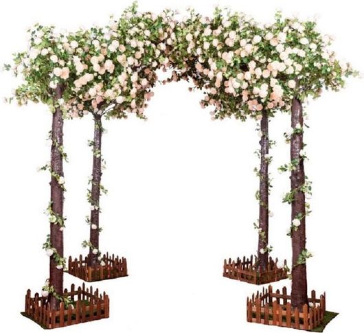 Διακοσμητικό Γάμου Marhome Κιόσκι από 4 Δέντρα Παιώνιες