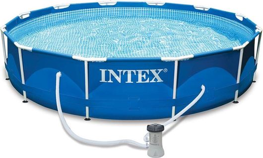 Πισίνα Intex 28212 Metal Frame Στρογγυλή με Αντλία 366x76cm Μπλε