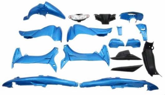 Σετ Πλαστικά Μοτοσυκλέτας με Φανάρι για Yamaha Crypton-R 115 17τμχ Μπλε