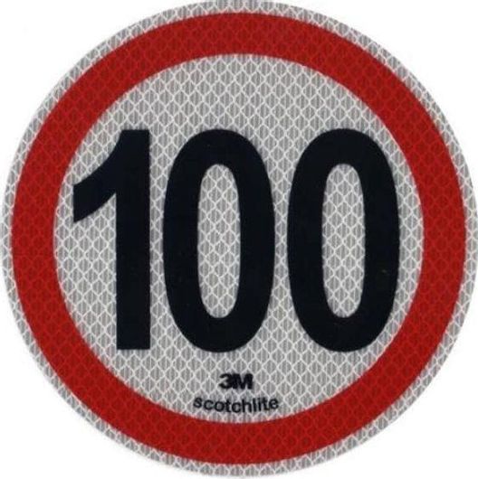Αντανακλαστικό 3M Αυτοκόλλητο με Όριο Ταχύτητας "100" 15cm
