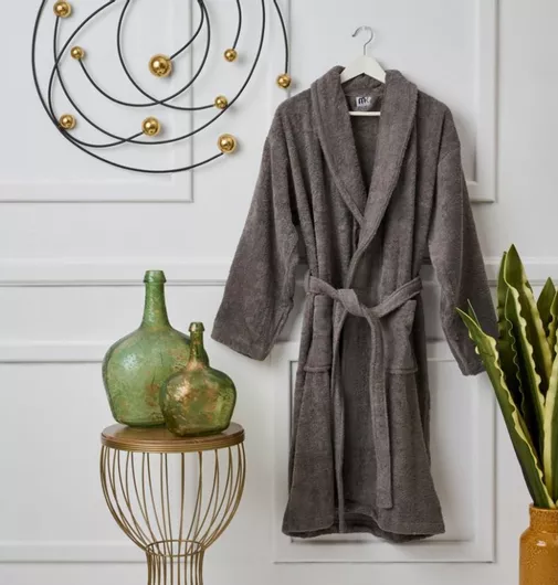 Μπουρνούζι Cokitex Pure Cotton με Γιακά XLarge Γκρι