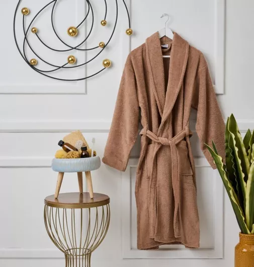 Μπουρνούζι Cokitex Pure Cotton με Γιακά Large Μπεζ