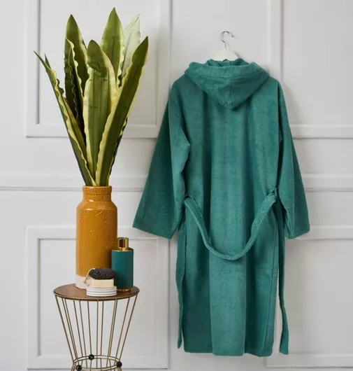 Μπουρνούζι Cokitex Pure Cotton με Κουκούλα Medium Πετρόλ