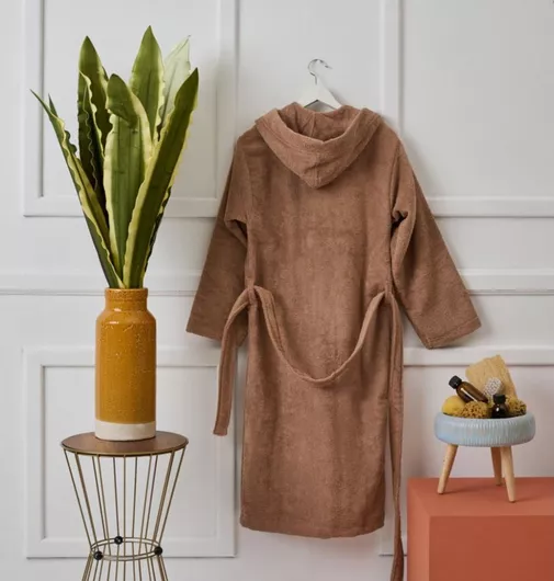 Μπουρνούζι Cokitex Pure Cotton με Κουκούλα Medium Μπεζ