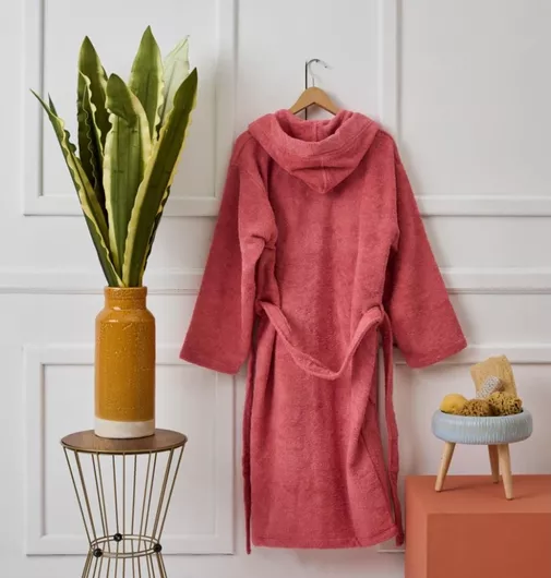 Μπουρνούζι Cokitex Pure Cotton με Κουκούλα Small Κοραλί