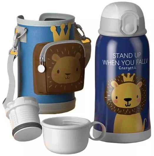 Παιδικό Παγούρι Νερού Fles Ανοξείδωτο Λιοντάρι 8x8x20.5cm 550ml