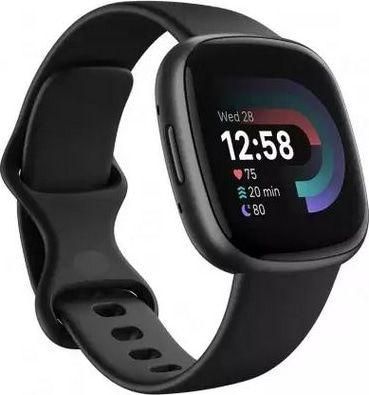 Fitbit Versa 4 Aluminium 41mm Αδιάβροχο Smartwatch με Παλμογράφο Μαύρο