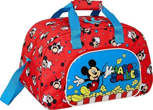 Παιδικό Σακ Βουαγιάζ Safta 712214273 Mickey Mouse Happy Smiles από Ύφασμα Κόκκινο