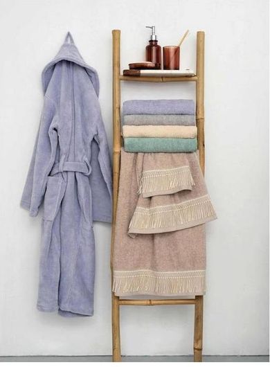 Μπουρνούζι Palamaiki Simour με Κουκούλα Medium Μοβ