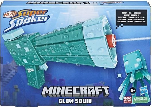 Εκτοξευτής  Nerf Minecraft Glow Squid Super Soaker για 8+ Ετών