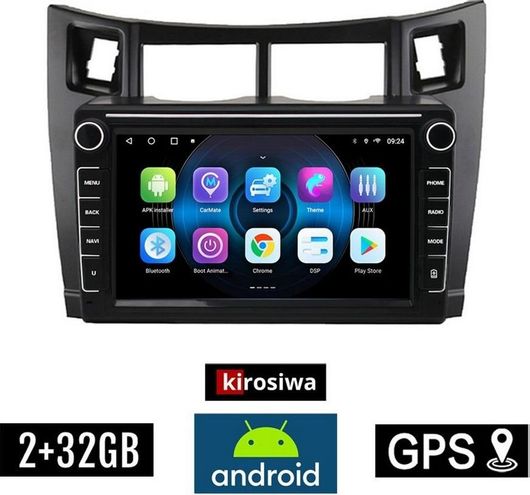 Ηχοσύστημα Αυτοκινήτου Kirosiwa DF2606 για Toyota Yaris 2006-2011 με Bluetooth/USB/AUX/WiFi/GPS & Οθόνη Αφής 8"
