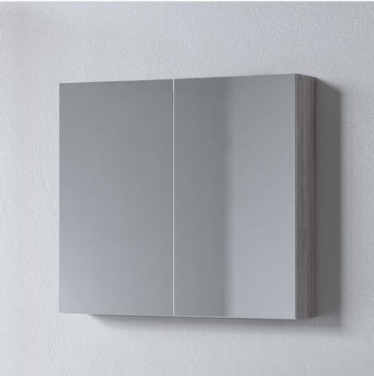 Καθρέπτης Μπάνιου Martin Omega 75 Ορθογώνιος με Ντουλάπι & Υποδοχή Λαμπτήρα 73x65cm Γκρι