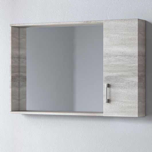 Καθρέπτης Μπάνιου Martin Ibiza 100 Ορθογώνιος με Ράφι & Ντουλάπι 100x65cm Oak Acapulco