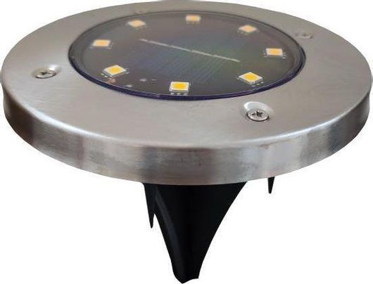 Ηλιακό Φωτιστικό Eurolamp Καρφωτό με Αισθητήρα Φωτός & Φυσικό Λευκό Φως Ασημί 145-20817