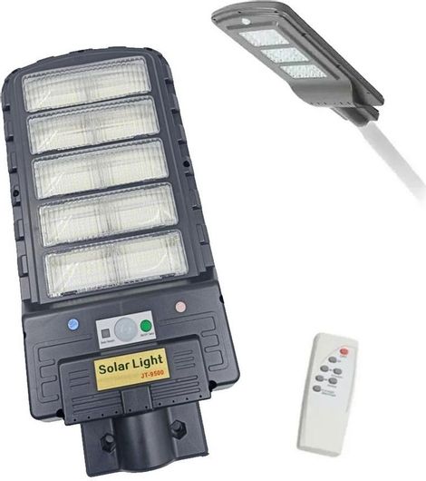 Ηλιακό Φωτιστικό Προβολεας RL-JT-H-500W-HW 500W Στεγανό Επιτοίχιας Τοποθέτησης IP66 με Αισθητήρα Φωτός & Τηλεχειριστήριο Μαύρο