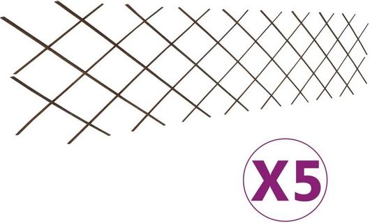 Πτυσσόμενες Πέργκολες vidaXL Κήπου από Ξύλο με Πλέγμα Ρόμβου 60x180cm Σετ 5τμχ Καφέ