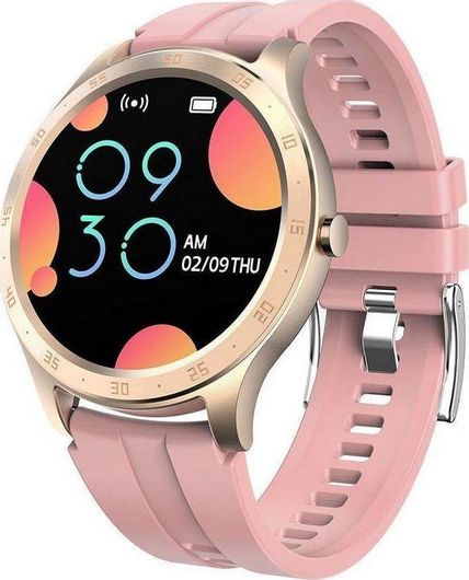 Smartwatch Colmi S20 45mm Metal Case Rose Gold & Silione Strap Ροζ