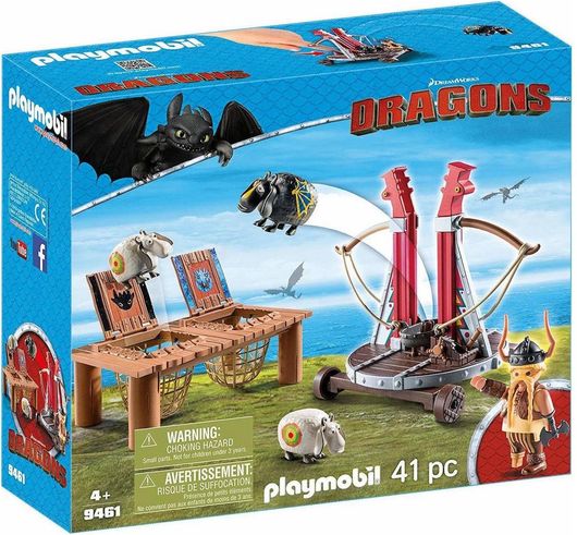 Playmobil Dragons Grobian with Sheep Slingshot για 4+ Ετών