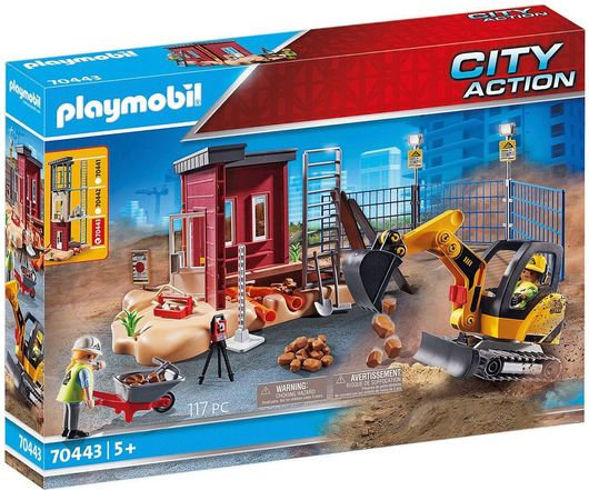 Playmobil City Action Mini Excavator with Building Section για 5+ Ετών #70443