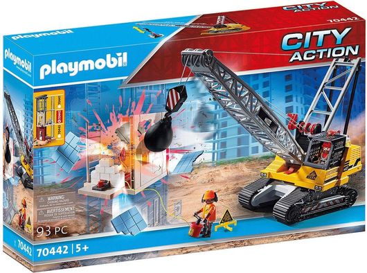 Playmobil City Action Cable Excavator with Building Section για 5+ Ετών #70442