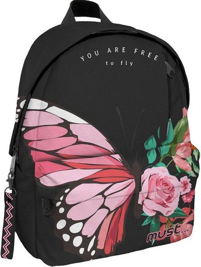 Σχολική Τσάντα Δημοτικού Πλάτης Must Butterfly Μαύρο
