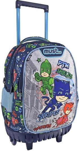 Σχολική Τσάντα Δημοτικού Τρόλεϊ Must PJ Masks Anyone Can Be Hero Μπλε