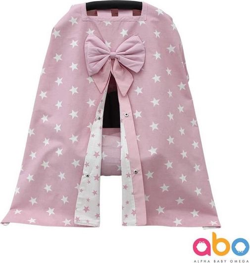 Κάλυμμα-Σκίαστρο Abo Poncho Ροζ με Αστεράκια