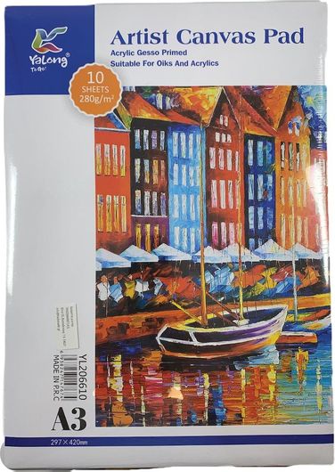 Μπλόκ Ακουαρέλας Καμβά Α3 10Φ 280gr 29.7x42cm