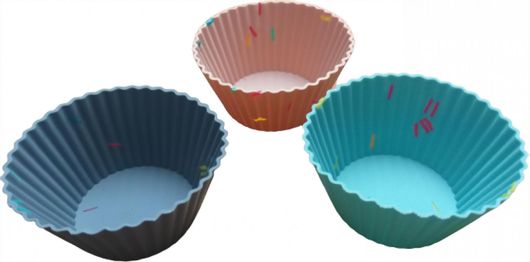 Φόρμες Ζαχαροπλαστικής Σιλικόνης για Cupcake / Muffin 6.5x6.5x3.2cm 6τμχ