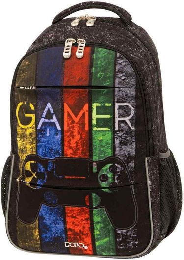 Σχολική Τσάντα Πλάτης Δημοτικού Polo Gem Πολύχρωμο